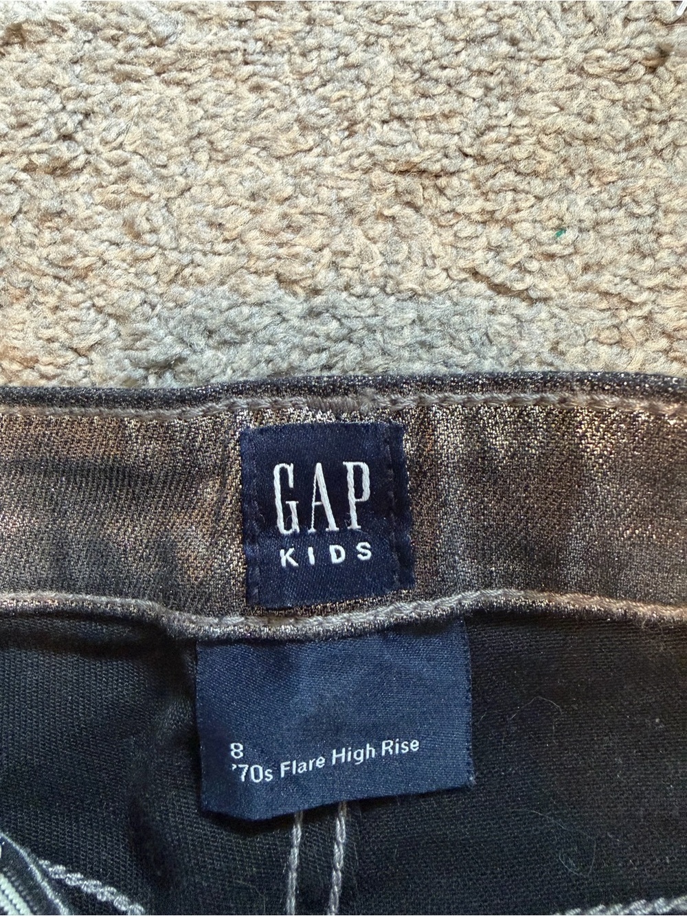 GAP Kids Metallic Charcoal Flare Jeans - Picture 2 of 3